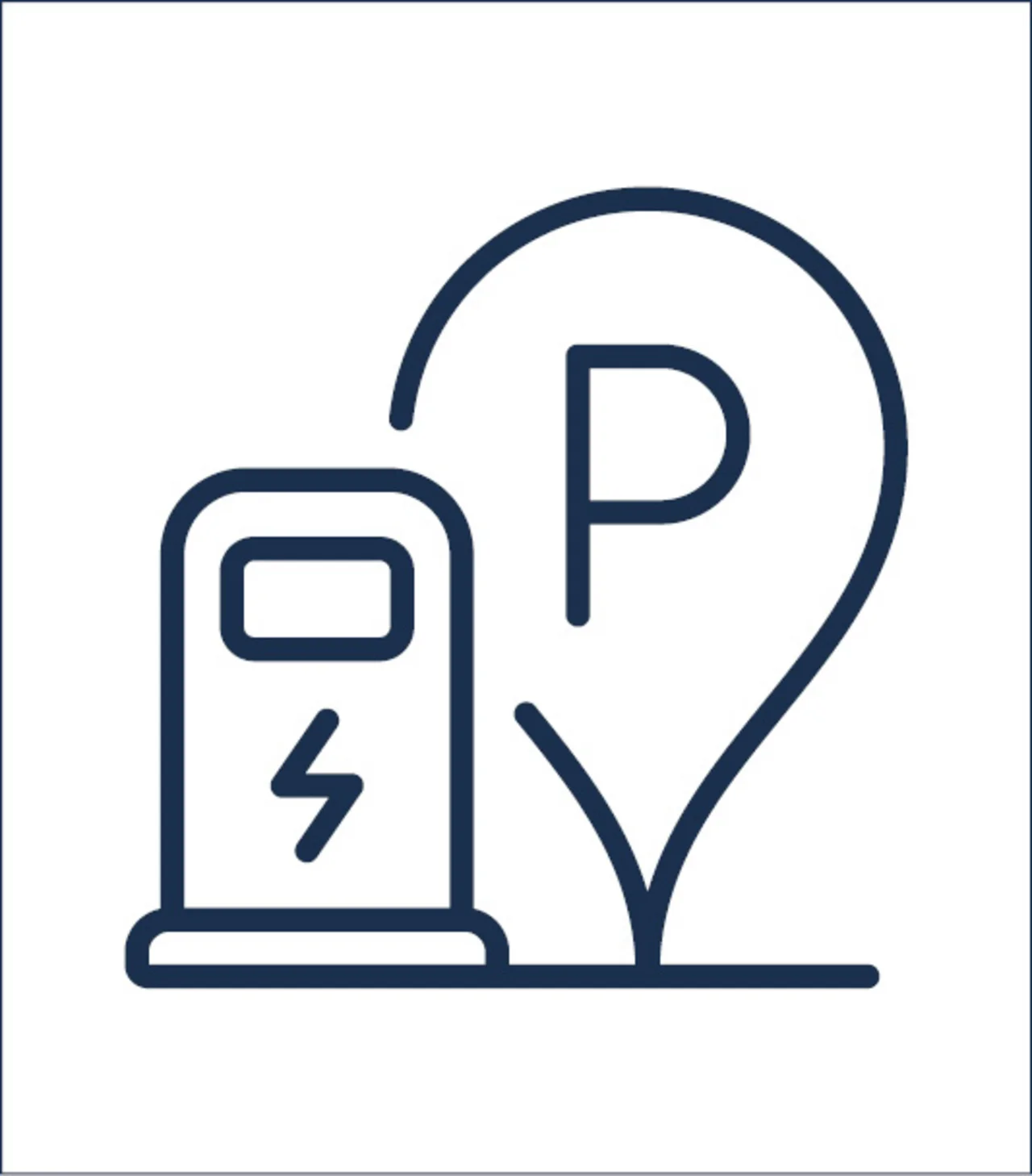 Parkkomfort, Grafik von einer Elektroparksäule und einem Parken-Zeichen. - Parkkomfort, Grafik von einer Elektroparksäule und einem Parken-Zeichen.